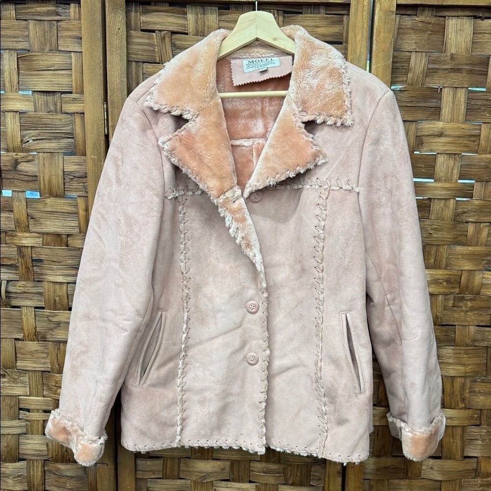 Vintage Elegant Blush Teddy Jacket